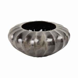 Ciotola decorativa in ceramica smaltata, rotonda, nera, per tavolino da caffè o decorazione da cucina. - Product Image 3