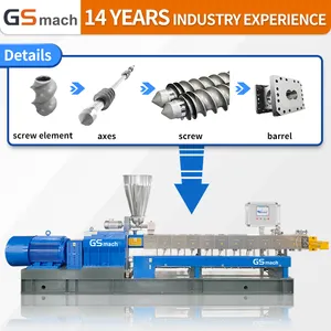 Dolgu/renk Masterbatch için yüksek çıkışlı plastik granül yapma makinesi çift vidalı bileşik ekstruder