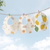 Serviette de bain multifonctionnelle en gaze de coton Bavoirs à visage carré bicolore à quatre couches Bavoirs triangulaires pour bébé nouveau-né pour salle de bain