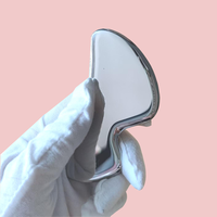 Outil IASTM en acier inoxydable, forme de lèvre, Gua Sha pour lifting du visage, grattoir de fascia en métal de qualité médicale, avec prise