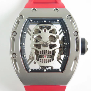 Luxury Hollow Mechanical Watch Automatic Movement 3BAR Water Resistant Skull Dial Silver Stainless Steel Case - Product Image 1