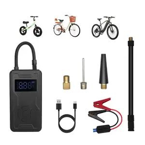 Venta caliente 150 PSI Detección de presión Inalámbrico Digital 12V DC 5V 2A Portátil Mini Bicicleta de montaña Bicicleta Bomba de aire de mano e inflador