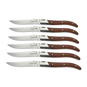 Couteaux à steak <span class=keywords><strong>Laguiole</strong></span> 6 pièces, très demandés, écologiques, compatibles lave-vaisselle, coffret cadeau, manches en bois, acier inoxydable, pour <span class=keywords><strong>restaurants</strong></span> - Product Image 4