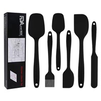 Lot de 6 spatules de cuisson en silicone écologiques résistantes à la chaleur, grattoir à crème, pinceau à pâtisserie, ustensiles de cuisine de qualité alimentaire – Vente en gros