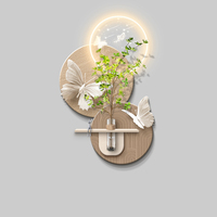 Fleurs modernes plantes hydroponiques grès tissu Art décor peinture Restaurant fond mur brillant peinture LED