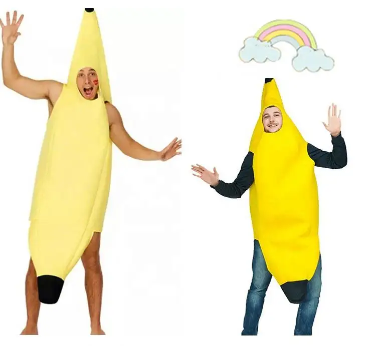 ชุดคอสเพลย์กล้วยสำหรับผู้ใหญ่ชุดเดรสฮาโลวีนสำหรับปาร์ตี้และสวมบทบาทชุดกล้วยใช้ได้ทั้งชายและหญิง