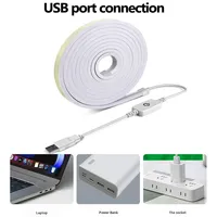USB Dokunmatik Tek Renkli Neon Esnek DIY ABS IP20 Karartılabilir Işık Şeridi TV Canlı Yayın Dolgu Atmosferi Makyaj Aynası Önü