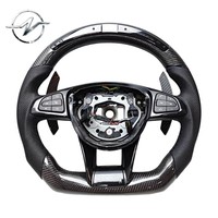 Volant sport léger de style course en fibre de carbone forgée et cuir avec affichage LED YZ pour Mercedes-Benz W205 W212 W463 W222