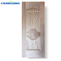 Porte de chambre moulée en MDF/HDF avec placage Sapele au design moderne et surface finie pour la décoration d'appartements, d'hôtels et de villas
