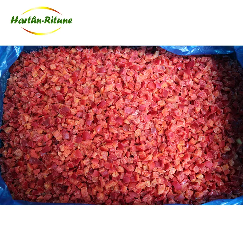Legumes congelados por atacado pimenta iqf fresca pimenta vermelha congelada em cubos