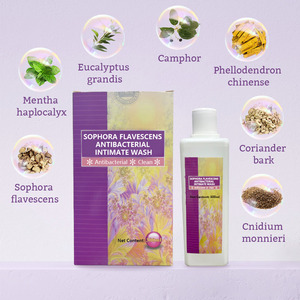 Nettoyant Vaginal Féminin Personnalisé OEM à Base d'Extraits Naturels de Plantes, Parfum Sophora Flavescens, Anti-Démangeaisons, Équilibre du pH - Product Image 1