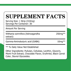 OEM Private Label Ashwagandha Powder Chocolate Mocha Happy Strips <b>Supplement</b> Reduce Stress with Withania Somnifera - Product Image 2