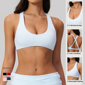 Completo Sportivo Senza Cuciture in Seta Ghiaccio Rinfrescante, con Taglio a V Incrociato, Morbido e Modellante, a Costine, Leggings a Zampa e Reggiseno Sportivo ad Alto Supporto - Product Image 3