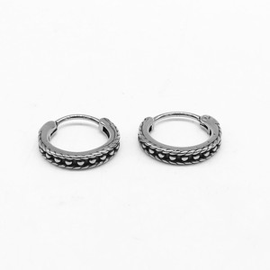 yunnique <b>Titanium</b> Steel Huggie Earrings 316 Stainless Steel Retro Design For <b>Men</b> And Women Fashion Jewelry Easy To Clasp - Product Image 5