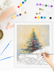 CHENISTORY Kit di Pittura a Numeri per Adulti, Arte Moderna, <span class=keywords><strong>Albero</strong></span> di Natale, Lavoro Manuale per Decorazioni Domestiche - Product Image 4