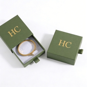 Boîte à bijoux de luxe texturée avec tiroir, insert en mousse, estampage à chaud, logo personnalisé, service OEM ODM accepté - Product Image 3