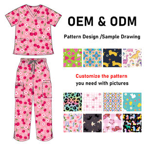 Doux caractère Art étiquette personnalisée supérieur unisexe infirmière tenues poches pratiques hôpital Shift tenue Collection - Product Image 3