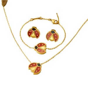 Juego de Joyería de Acero Inoxidable XOXO Hecho a Mano para Mujer, Collar con Cristales de Imitación, Regalo - Product Image 1