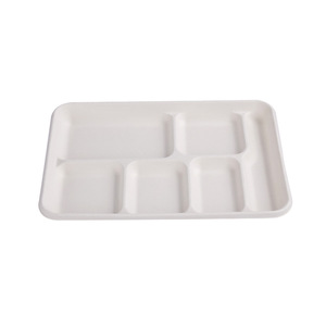 Fresh <b>Box</b> Biodegradable Pulp <b>Lunch</b> <b>Box</b> 4 Compartment With Lid <b>Microwave</b> Safe For Picnic - Product Image 3