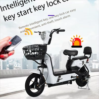 Vélo électrique à assistance au pédalage avec moteur arrière sans balais 500W 48V, cadre en acier 14 pouces, frein à tambour 3 vitesses, batterie au plomb 12AH/15AH, capteur pour vélo de ville
