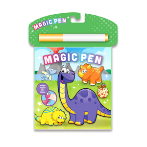 <span class=keywords><strong>Livre</strong></span> de coloriage magique à l'eau Dinosaures - Les images apparaissent lorsqu'elles sont mouillées, disparaissent lorsqu'elles sont sèches, ensemble d'art aquatique réutilisable avec stylo, idéal pour les tout-petits en voyage - Product Image 1
