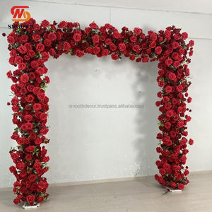 Arche florale carrée artificielle lisse pour mariage avec des roses en soie, couleur et taille personnalisables pour les événements et les fêtes - Product Image 2