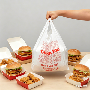 Balanced Weight Durable Plastic Vest Bags Not Too Thin Not Too Thick PE T-Shirt Bags Hand Length Handle for Daily Shopping - Product Image 1