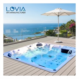 Spa <span class=keywords><strong>de</strong></span> <span class=keywords><strong>Luxe</strong></span> Extérieur pour 6 Personnes en Acrylique avec 1 Chaise Longue et 5 Sièges – <span class=keywords><strong>Jacuzzi</strong></span> Familial pour Jardin – Vente en Gros - Product Image 1