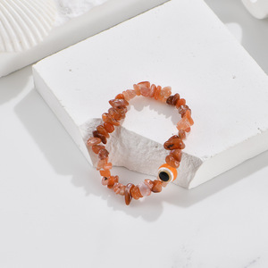 Evil Eye Natural Crushed Stone <b>Bead</b> <b>Bracelet</b> Crystal Elastic Raw Stone Blue Eye <b>Bracelet</b> For Gift - Product Image 4