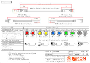 Kabel ekstensi konektor, M8 2-6Pin tahan air IP65 tembaga Pria Wanita Mini listrik untuk Kit Display Ebike - Product Image 4