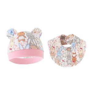 2024 nuevo gorro infantil de comercio exterior, conjunto de babero, cubierta de oreja de algodón puro para exteriores, gorros de bebé de otoño para niños - Product Image 4