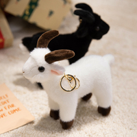 Porte-clés en peluche en forme de chèvre, taille petite, 16 cm, nouveau, jouet en peluche miniature, porte-clés en peluche, chèvre en peluche