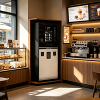 Máquina Expendedora de Café con Pantalla Táctil de 21.5 Pulgadas, SDK, Lector de Tarjetas de Crédito y Códigos QR, Gestión Basada en la Nube, Control Remoto para Pequeños Negocios