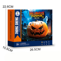 Kit d'archéologie STEM Citrouille d'Halloween – Figurines miniatures en plastique de squelette, fantôme et momie d'horreur – Outils de fouilles complets – Éducatif pour tous les âges
