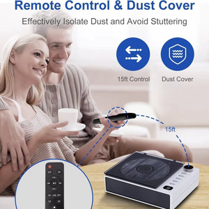 Reproductor de CD con tapa abatible personalizada de fábrica, Bluetooth, altavoces duales, control remoto, entrada USB, FM, OPT, cubierta antipolvo LED para el hogar y el estudio. - Product Image 6