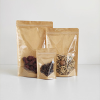 Sacs en papier kraft brun transparent avec fermeture éclair refermable pour aliments, petits formats 9x14 cm