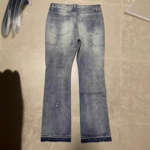 กางเกงยีนส์ทรงบอยเฟรนด์สีน้ำเงินขายส่งสำหรับผู้ชาย กางเกงยีนส์ทรงขาบานแบบทำสีพิเศษสำหรับผู้ชาย กางเกงยีนส์ทรงขาบานแบบทำสีพิเศษสำหรับผู้ชาย - Product Image 2