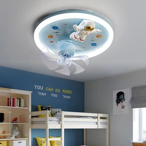 Plafonnier ventilateur LED moderne avec télécommande Base de salon maison intelligente forme ronde Design élégant - Product Image 5