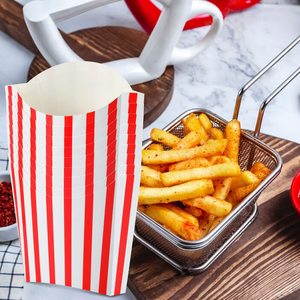 Boîtes en papier pour frites, pliables, personnalisées, avec pelliculage mat, ouverture supérieure, pour la restauration rapide, vente en gros - Product Image 4
