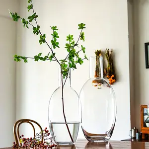 大肚马吊坠钟大玻璃花瓶透明北欧水培家具客厅插花花瓶