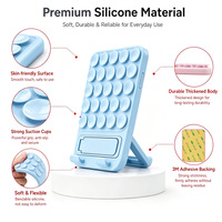 Support de téléphone en silicone avec logo personnalisé, ventouse puissante pour miroir, verre, vidéo, diffusion en direct