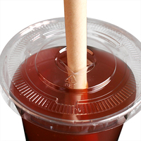 Couvre-gobelet rond en plastique PET jetable transparent et lisse pour boissons froides, café, jus, couvercles de gobelets en PET de qualité alimentaire, vente en gros