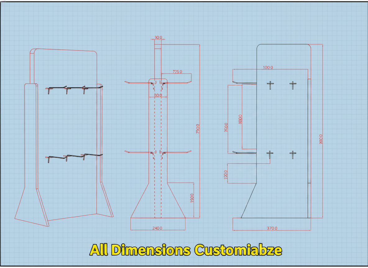 Custom Double Sided PVC Sock Display Stand Countertop Freestanding Retail Hook Rack OEM Logo Printing Wholesale — view 4