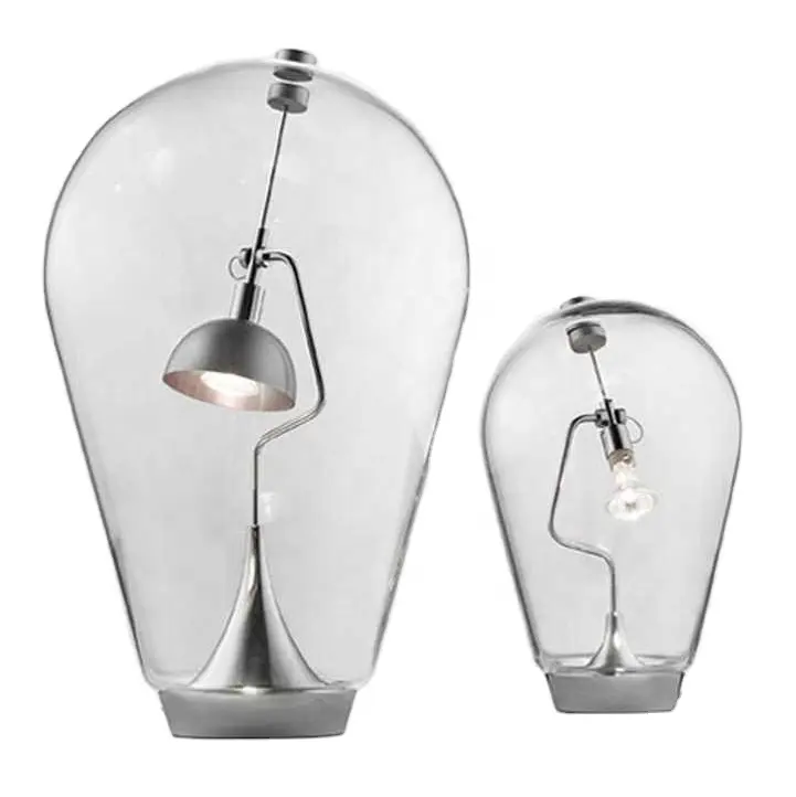 이탈리아 디자인 현대 유리 자석 테이블 램프 인기있는 LED 램프 거실 예술 장식 침대 옆 탁자 램프