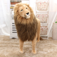 Personnalisable Lion Réaliste En Peluche Poupée Doux Coton Enfants Jouet avec Éponge Remplissage Maille Doublure Maison Statue Animal pour les Fêtes