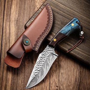 New handmade hammered outdoor knife, suitable for <b>camping</b>, barbecue, and meat cooking; genuine emergency knife; also suitable - Product Image 2