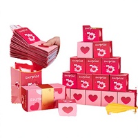 Caja de Regalo Promocional Portátil Sorpresa, 10 Carpetas, Cajas Plegables Creativas con Forro de Esponja Kraft para Bodas