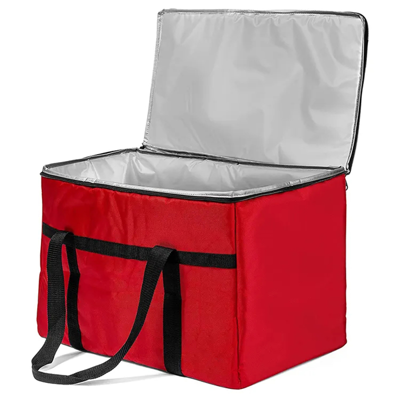 Sac fourre-tout isotherme réutilisable pour livraison de nourriture d'épicerie pique-nique grand sac isotherme d'emballage de bière de shopping promotionnel rouge