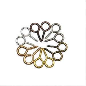 100 pcs/lot taille <span class=keywords><strong>mixte</strong></span> fer neuf forme crochets oeillets vis petites épingles à oeil minuscules crochets pour bijoux à bricoler soi-même faisant des accessoires - Product Image 4