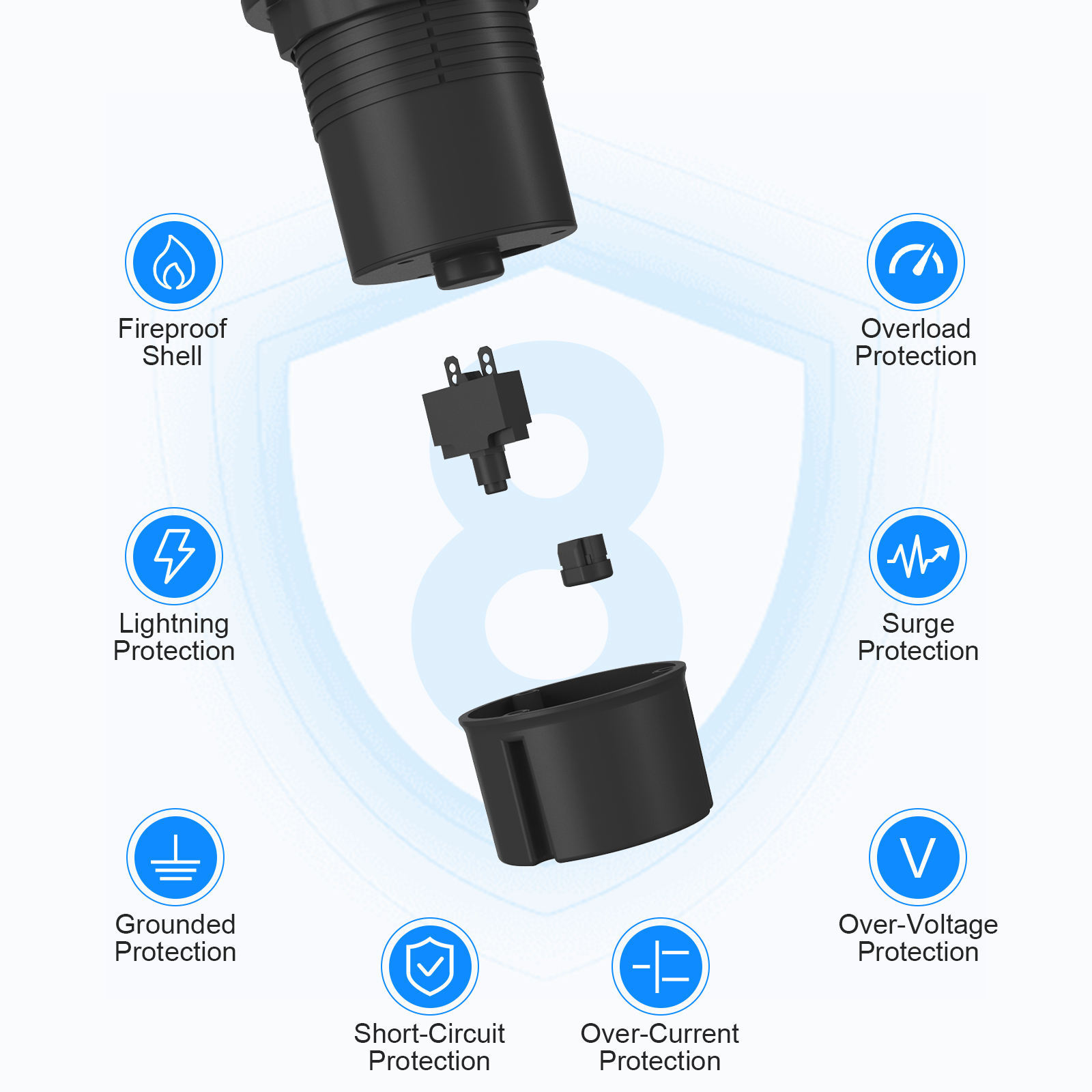 US Standard Desktop Plug 4AC Outlet 15W Wireless Charger Desktop Pop Up Socket Kitchen Counter Pop Up Outlet Manufacturer · image 6